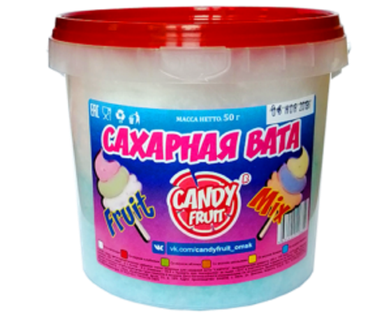 Сахарная Вата Ассорти "CANDYFRUIT FRUIT MIX" 50гр (6шт)