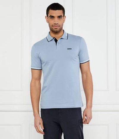 Поло Paul BOSS GREEN - голубой(50506193)