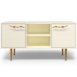 Тумба под ТВ Арт Колор matte 117см Стайл Голд Кремовый белый матовый