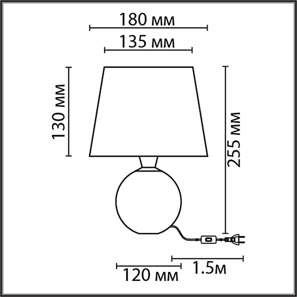 8213/1T CLASSI LN26 505 коричневый, керамика/текстиль Настольная лампа Е27 1*60W 220V TAREKA