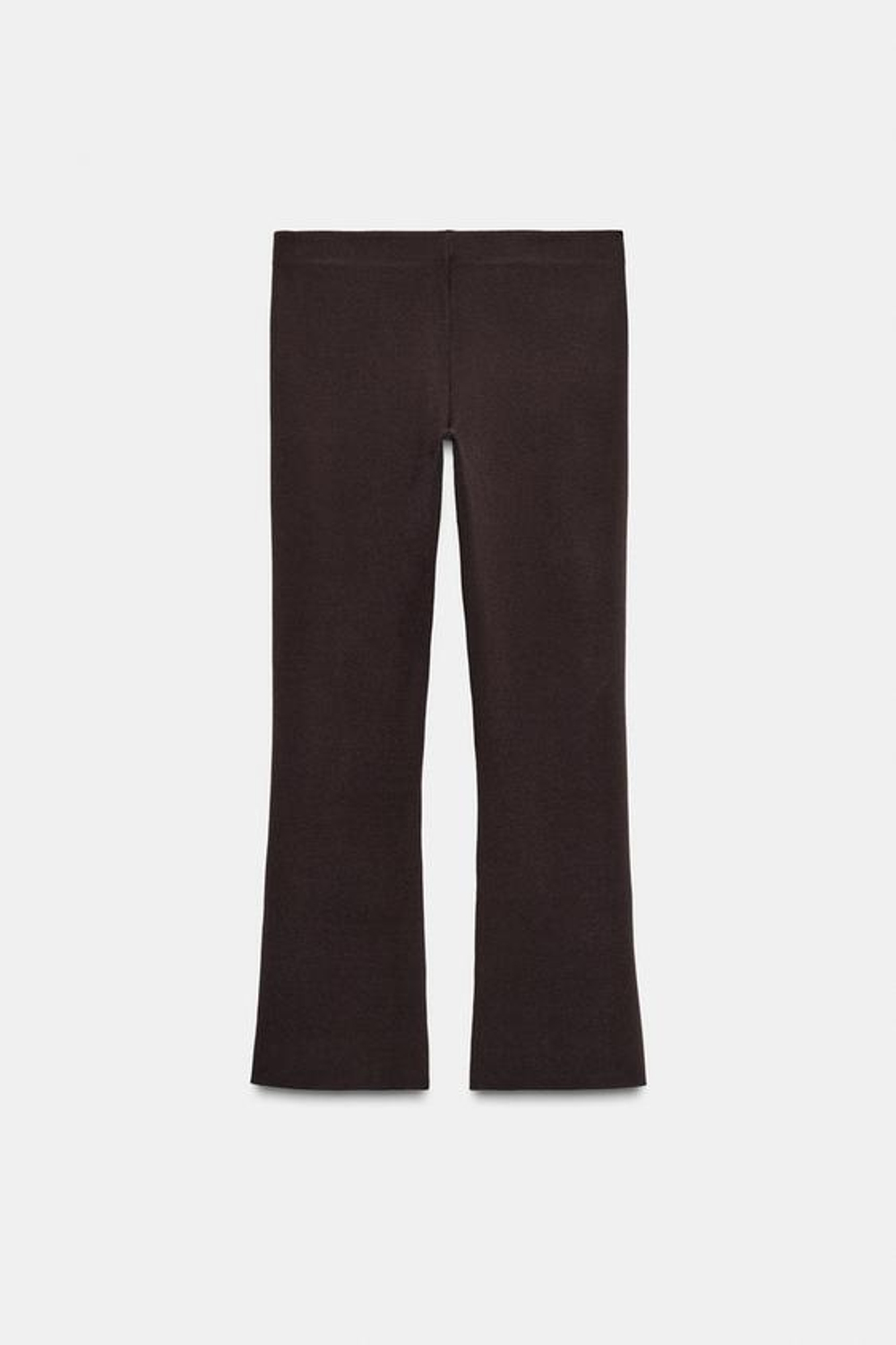 ZARA ТРИКОТАЖНЫЕ БРЮКИ ПРЯМОГО КРОЯ, ШОКОЛАДНЫЙ