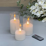 Сувенир с подсветкой «Свеча - Тайна» 7,7*10/12,5/15 см (набор 3 шт) с пультом д/у