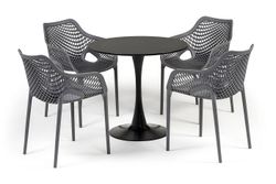 "Беллини" обеденная группа на 4 персоны, цвет темно-серый
