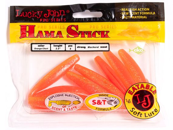 Виброхвосты съедобные LJ Pro Series WACKY HAMA STICK 3.5in (08.90)/T26 9шт.