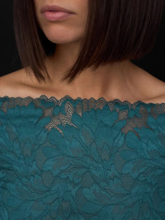 03-77 ОПТ Кружево эластичное 24 см, зеленый