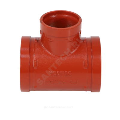 Тройник переходной под муфту грувлок ковкий чугун XGQT08 Ду100х80 (Дн114х89) Ру25 JIANZHI