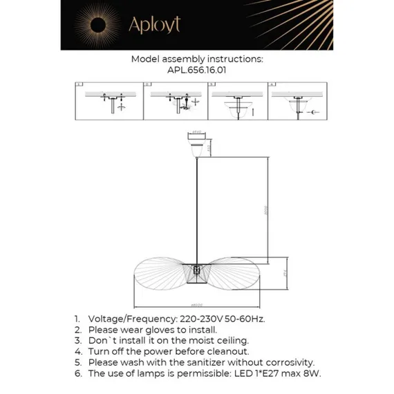 Светильник подвесной APL.656.16.01