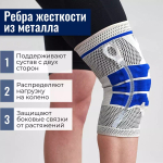 Наколенник с 3D-поддержкой колена: компрессия + пружинные ребра жесткости + гелевое кольцо