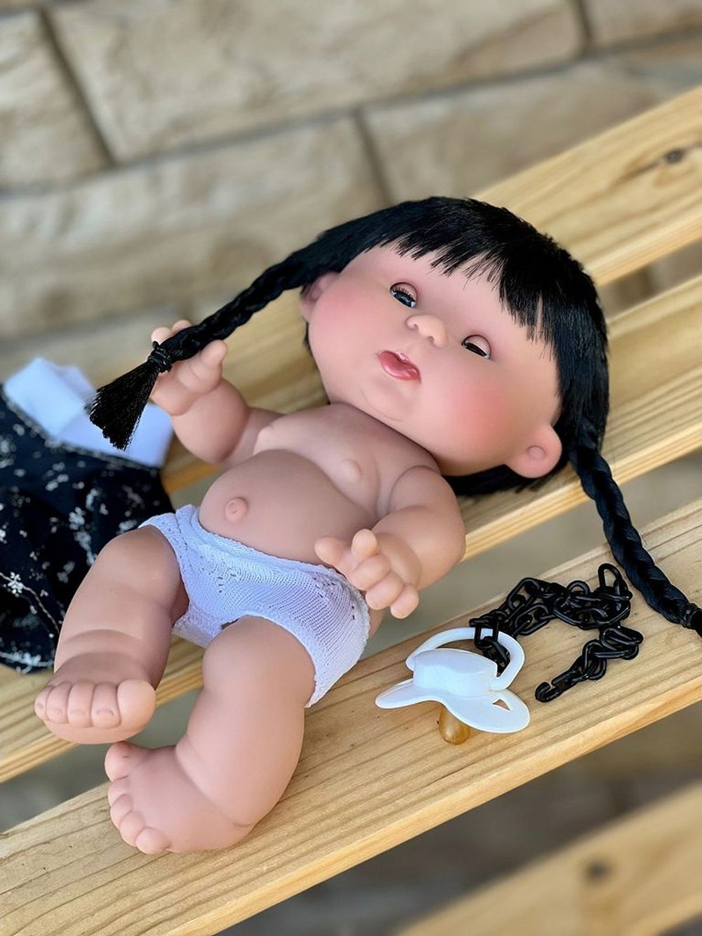 Пупс Nines 26см PEPOTE BLACK с закрывающими глазками (N0455A1)