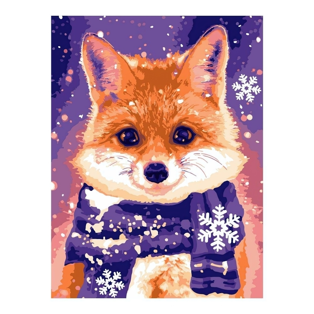 Картина по номерам 40*50см "Лисичка в шарфике" (Lori)