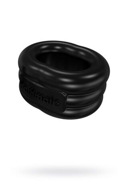 Чёрное эрекционное виброкольцо Stretch