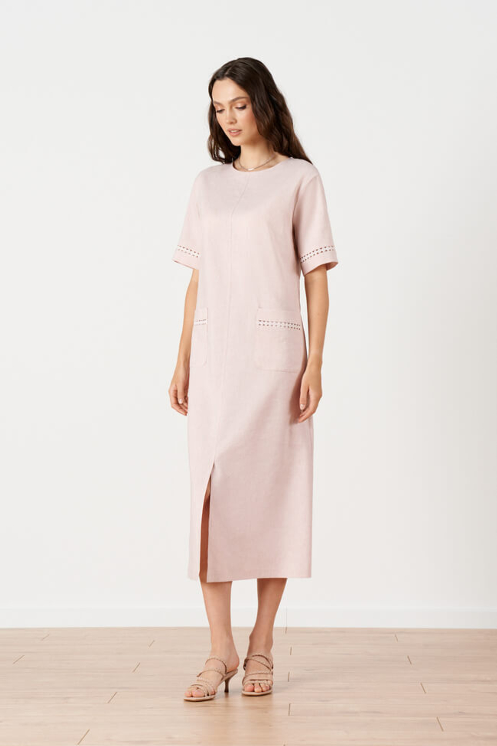 51686 Платье женское (розовый меланж)