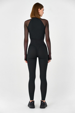 Комбинезон с поддержкой 10 см легинсами и длинными рукавами из сетки