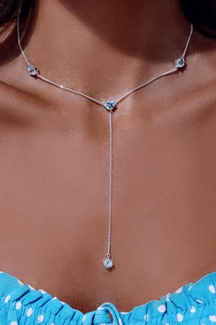 Колье «Созвездие» с голубым топазом