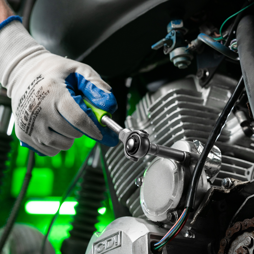 Ключ-трещотка 1/4", 72 зуба, поворотная голова, с быстрым сбросом Сибртех