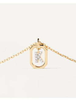 Колье Мини-Буква K серебро 925 пробы покрытое золотом