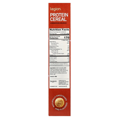 Legion Athletics, протеиновые хлопья, со вкусом корицы, 240 г (8,46 унции)