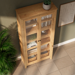Шкаф-витрина Хемнэс Hemnes/Кымор, ст/ст 90х198х37 см, светло-коричневый