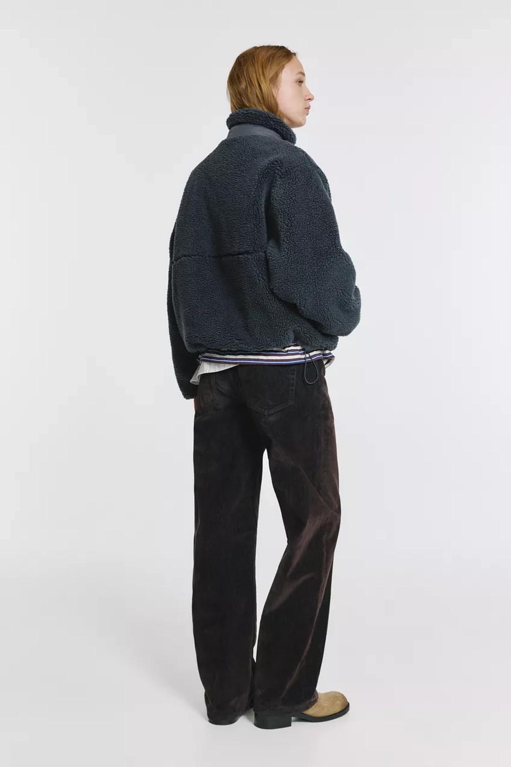 PULL&BEAR Куртка из искусственного меха, синий