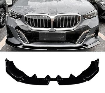 Сплиттер переднего бампера BMW 5-series G60 G61 i5 M sport 2024+ (тип 3) чёрный глянец