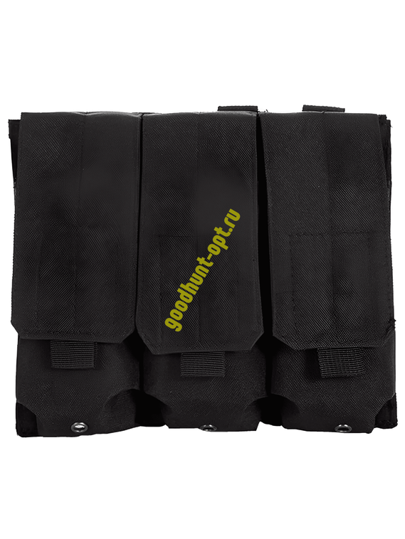 Тактический военный закрытый подсумок под 3 магазина Черный