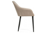 Стул на металлокаркасе Woodville Слэм бежевое, черное, ножки черные
