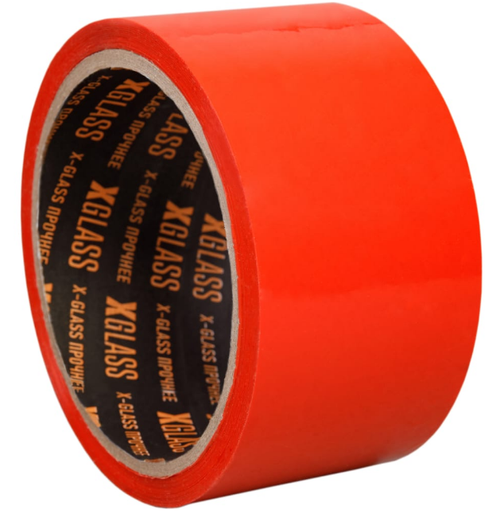 Лента клейкая 50мм*50м, XGlass красная 43мкм 6/36