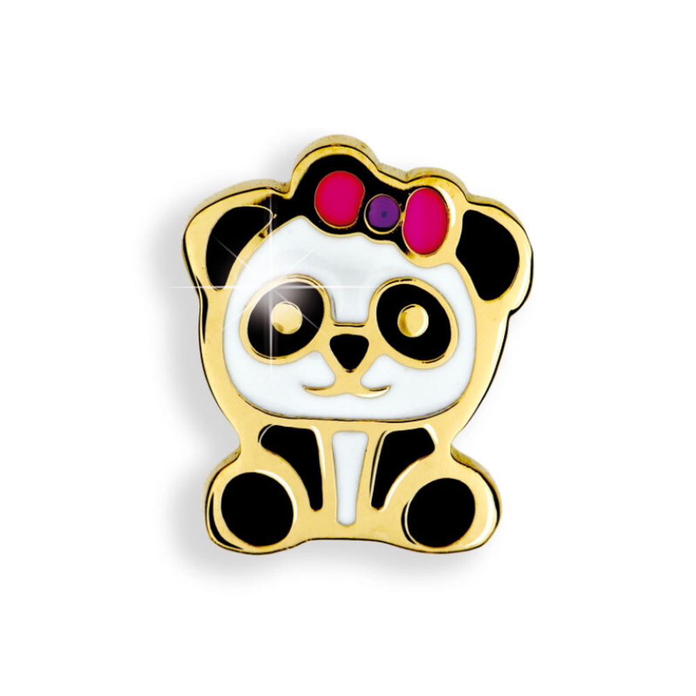 Детские серьги из медицинской стали Baby Panda Gold Biojoux