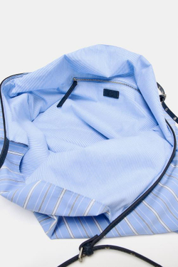 ZARA ТКАНЕВАЯ СУМКА-ШОПЕР, СИНИЙ