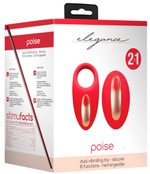 Красное эрекционное виброкольцо Poise с пультом (Цвет: красный)