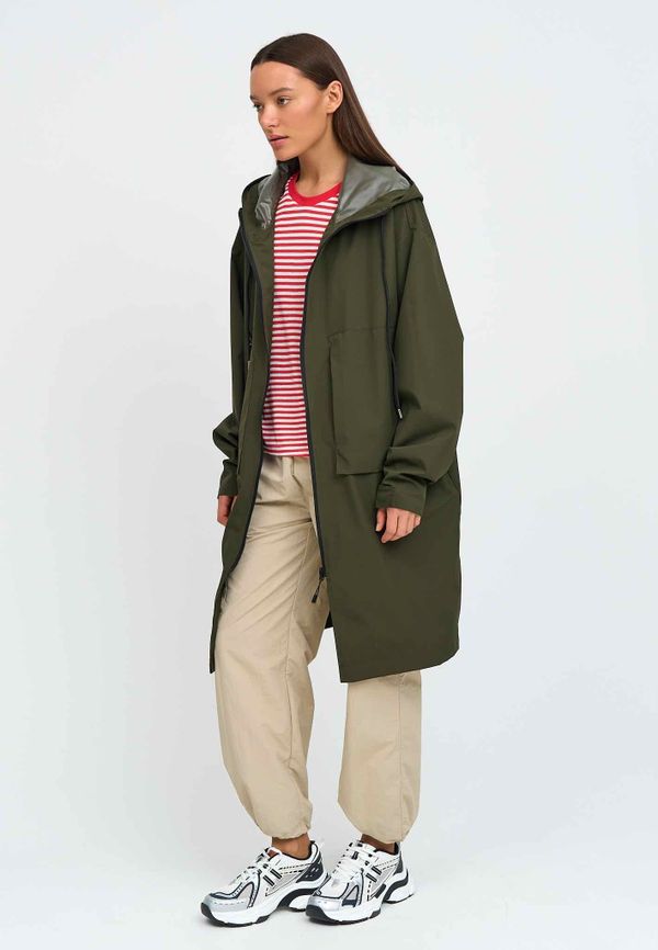 Плащ оверсайз хаки - фото 3