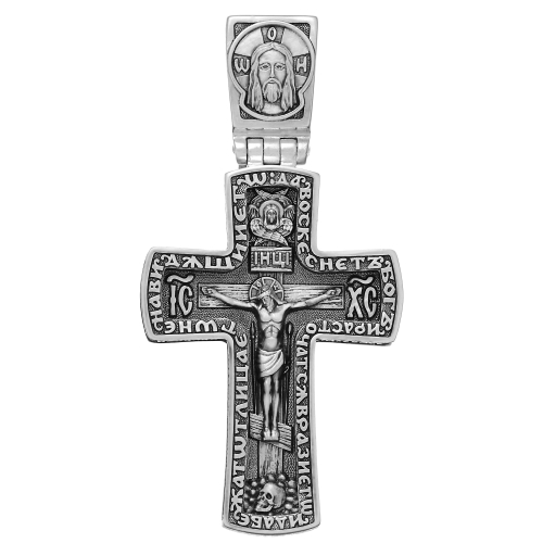 Крест из серебра/Частичное чернение/Николай Чудотворец