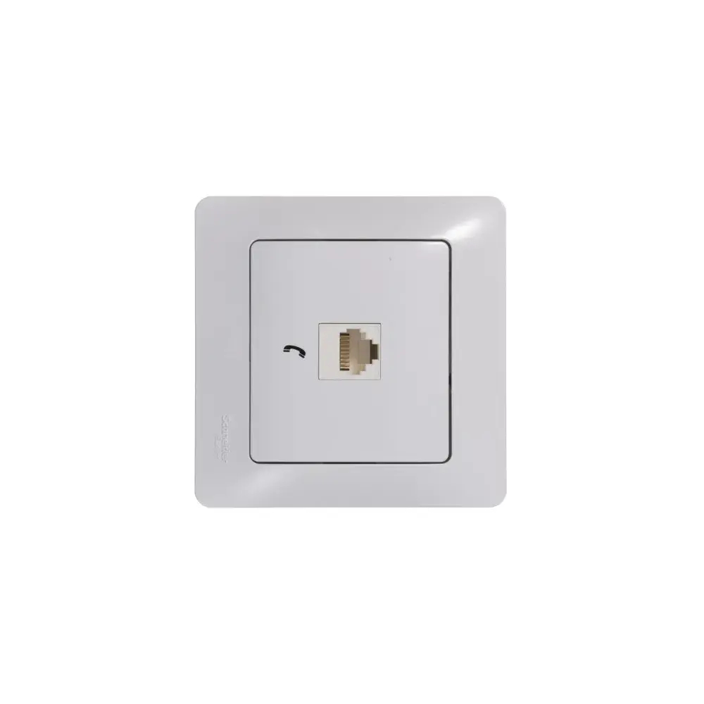 GLOSSA РОЗЕТКА телефонная RJ11, механизм, БЕЛЫЙ