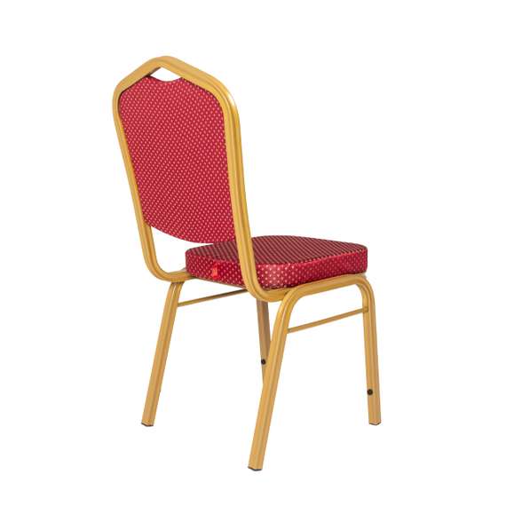 Стул Хит 25 мм, каркас - золото, обивка - корона красная