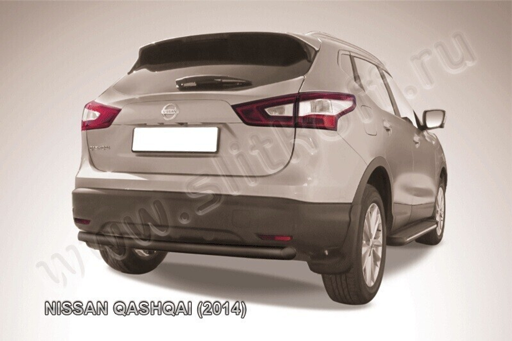 Защита заднего бампера Nissan Qashqai (2013-2019) d57 черная