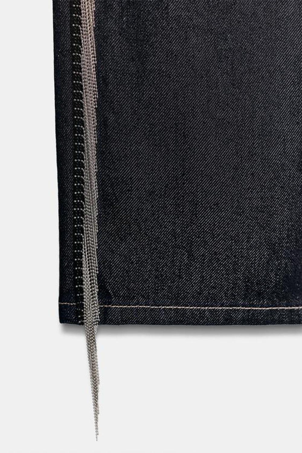 ZARA ДЖИНСЫ TRF STRAIGHT С НИЗКОЙ ПОСАДКОЙ И БАХРОМОЙ, ТЕМНЫЙ ИНДИГО