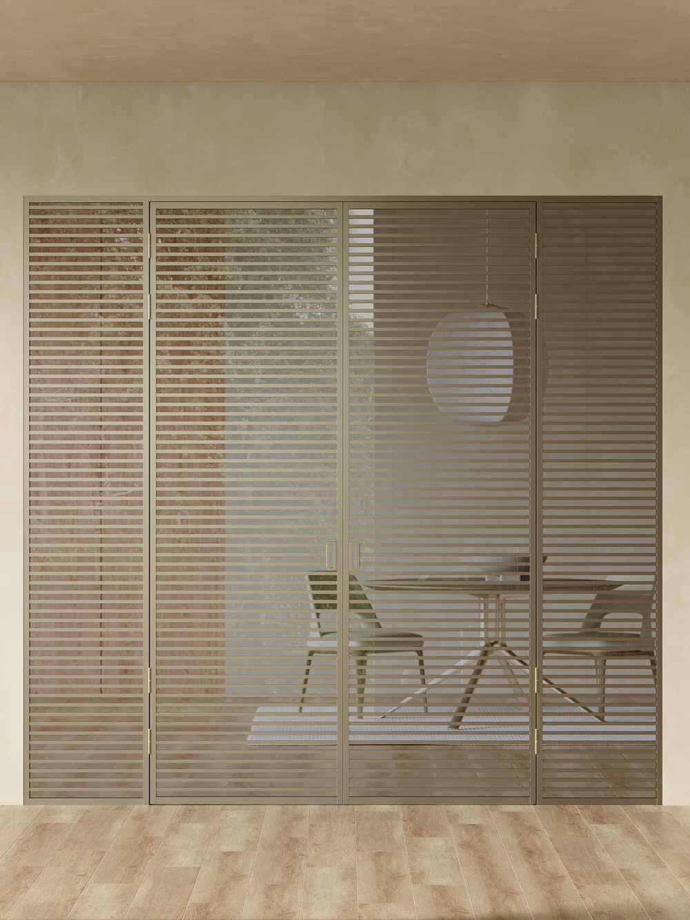 Распашная алюминиевая перегородка Minoli 15