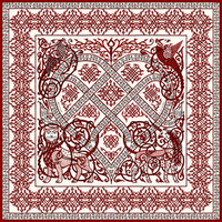 Шаль "Русское сердце", 100% шелк