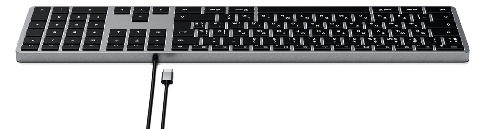Клавиатура Satechi Slim W3 USB-C Wired Keyboard-RU. Раскладка - Русская. Цвет- Серый космос.