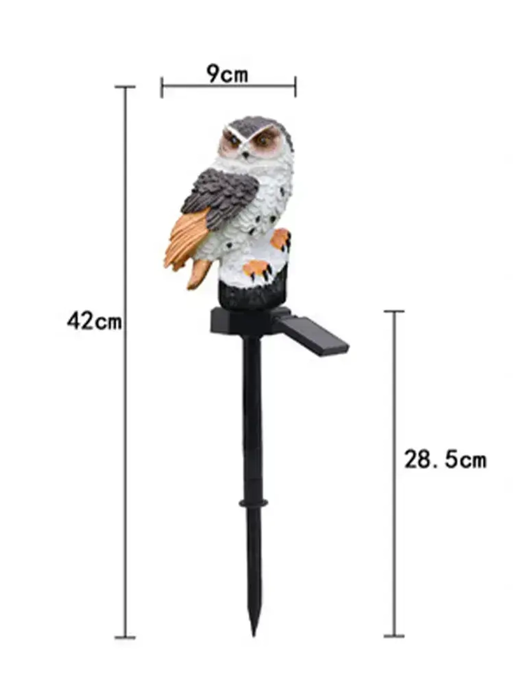 Солнечный садовый светильник "сова", коричневый, уличный фонарь