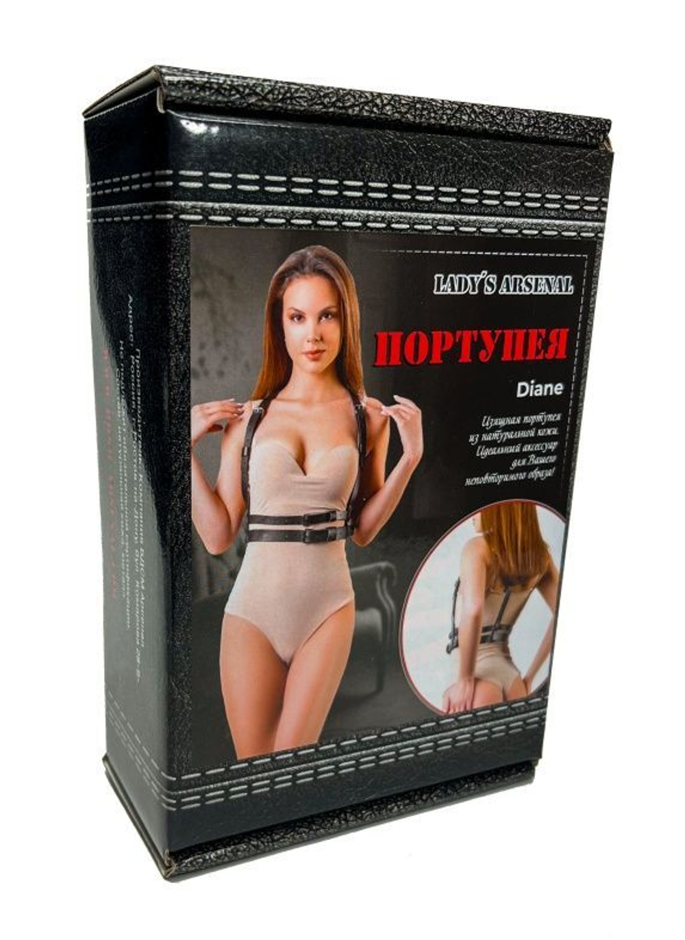 Изящная портупея из натуральной кожи Diane (Размер: S-M-L) (Цвет: черный)