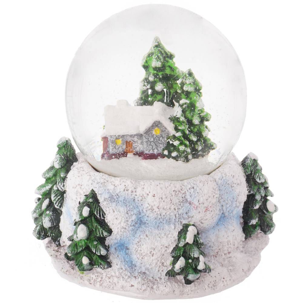 GAEM Фигурка декор в стекл шаре "Домик/Олень", D 6.5 см, L9 W8 H9 см, 3в.