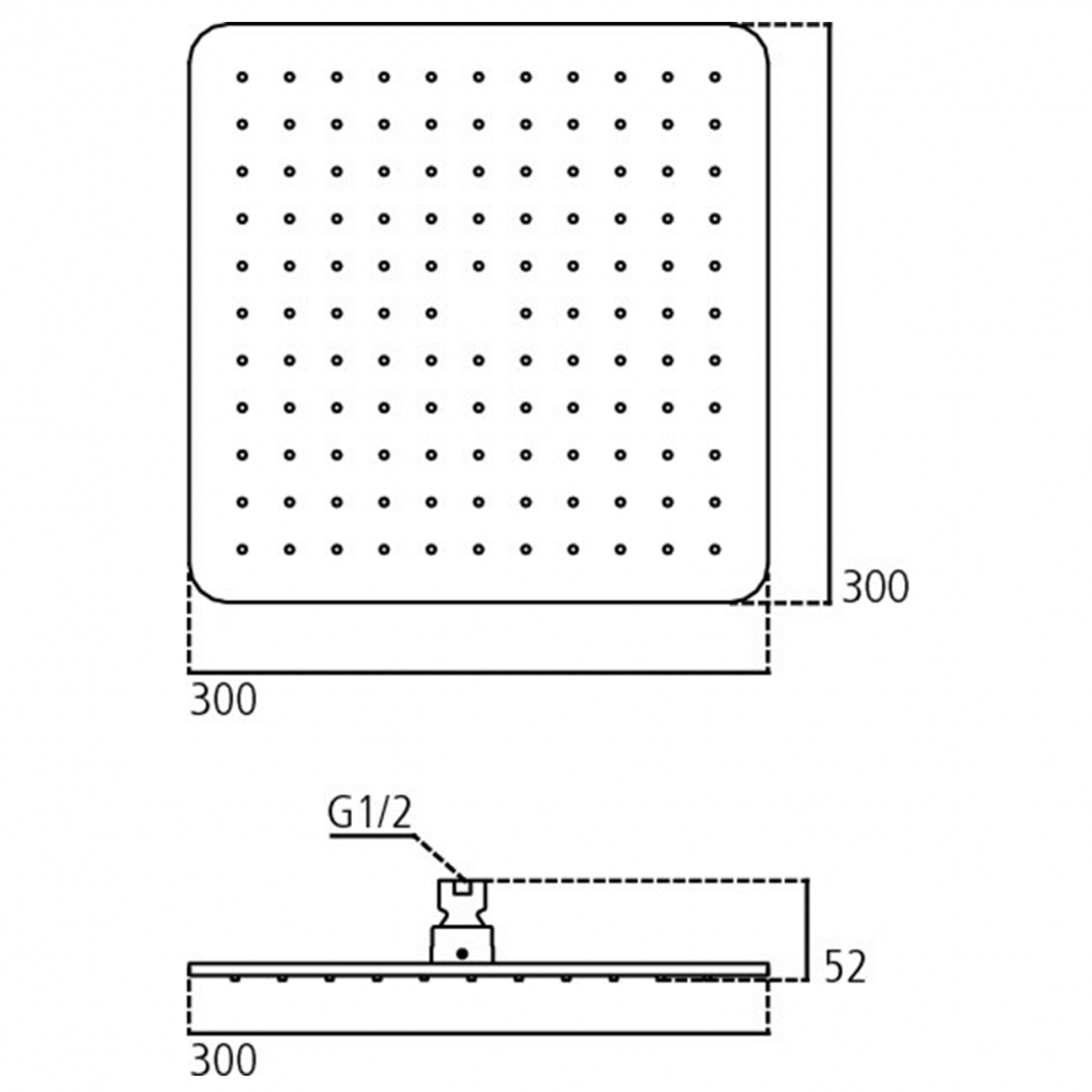 IDEALRAIN Cube L1 Верхний душ 300x300 мм B0025AA