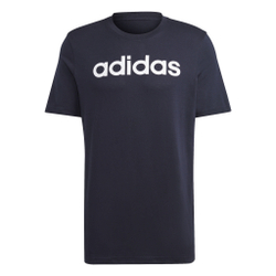 Мужское теннисное поло adidas LIN Singel Jersey T-Shirt Men - Dark Blue, White