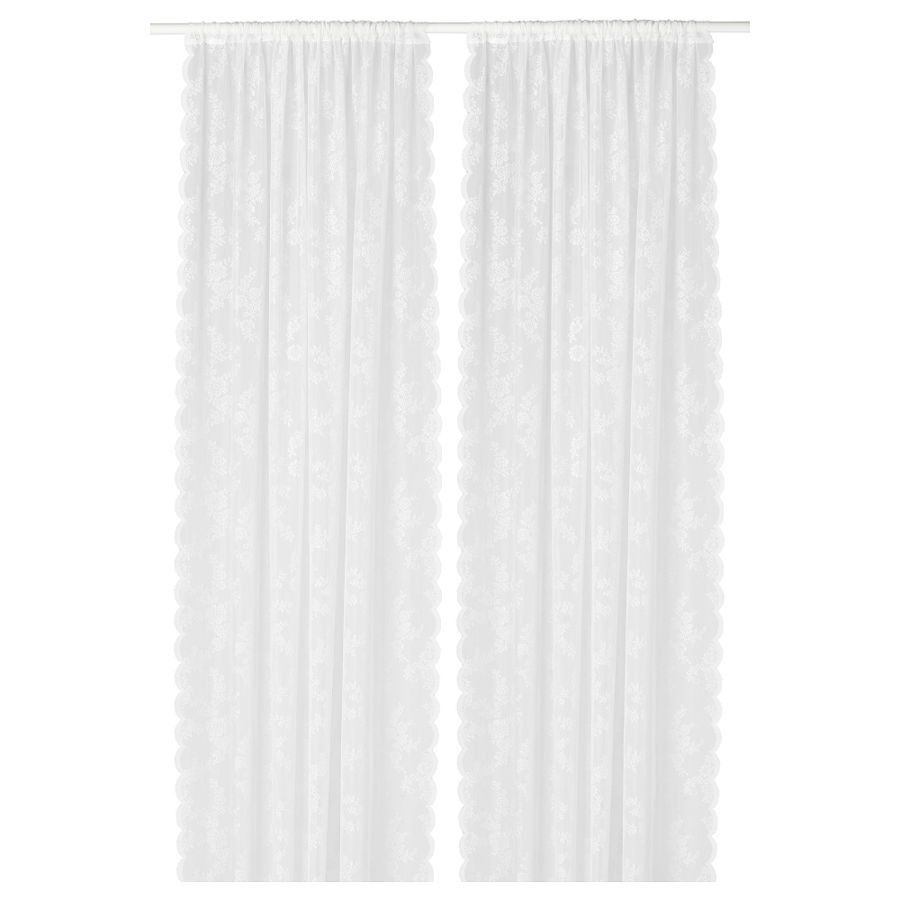 Комплект штор IKEA ALVINE (АЛЬВИНЕ), Белый,145х250 см, 2 шт