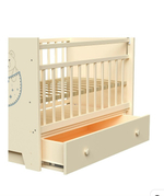 Кроватка для новорожденных ( поперечный маятник, ящик ) слоновая кость