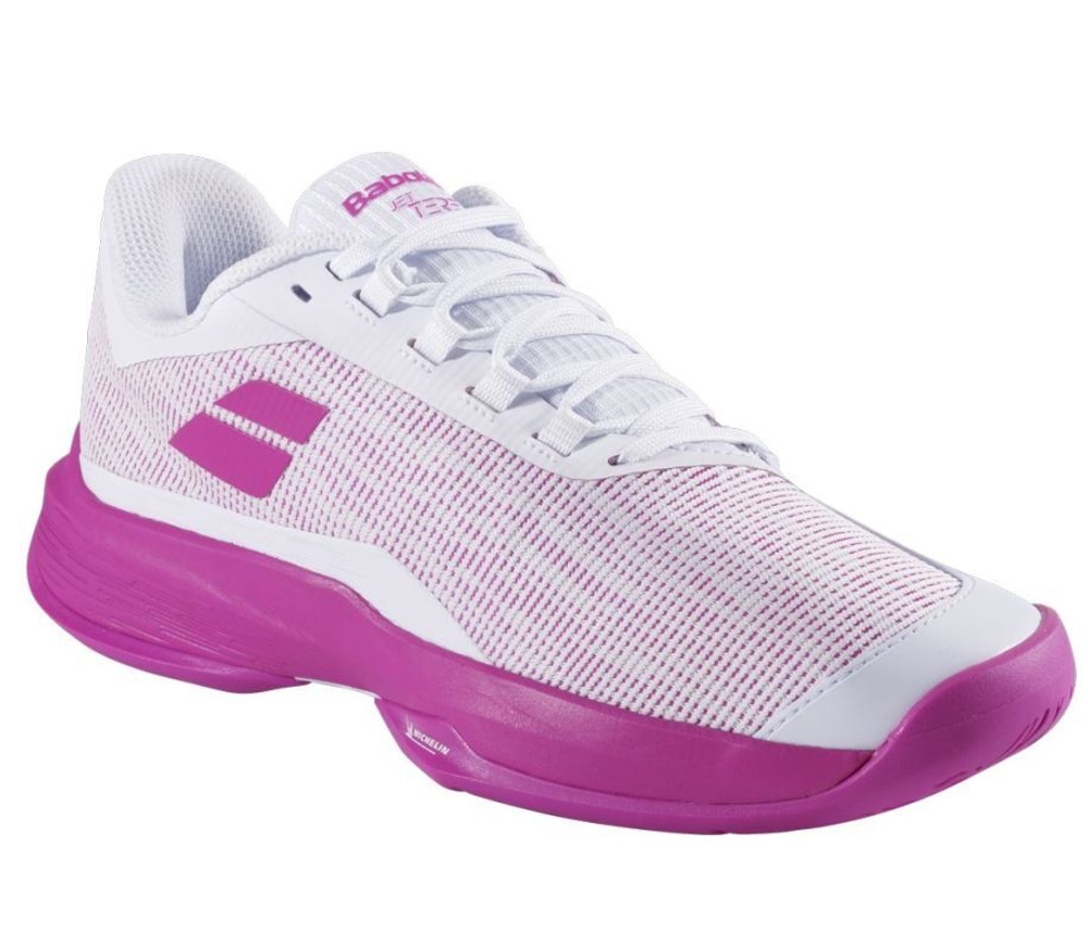 Женские теннисные кроссовки Babolat Jet Tere 2 - white/fandango pink