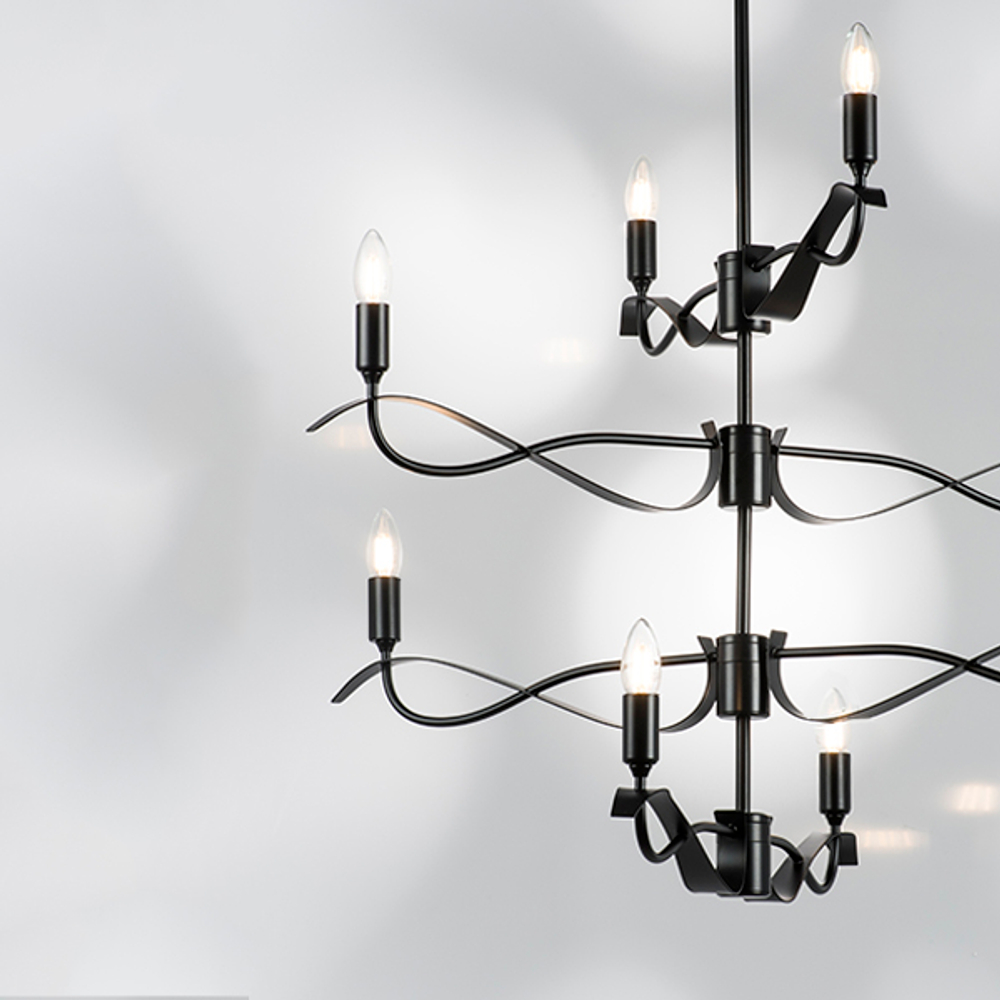 733287 Люстра RAGNO 8х40W E14 ЧЕРНЫЙ МАТОВЫЙ