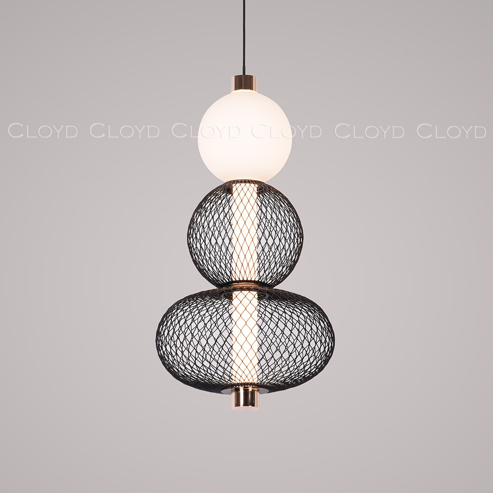 Подвесной светильник Cloyd SUPERNOVA-B P1 / выс. 41 см - черный/золото (арт.11484)