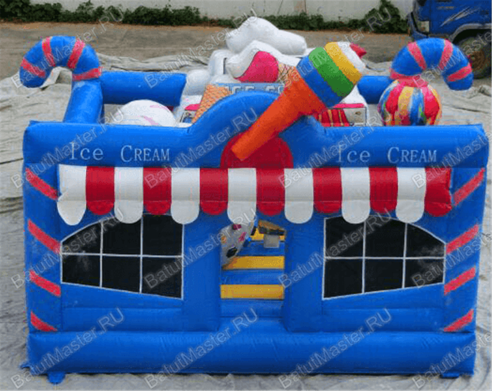 Коммерческий надувной батут "Мороженое" 6*6*3.5 м